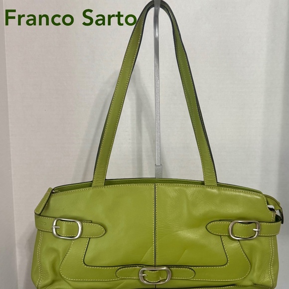 Franco Sarto Mini Y2K Green Purse/Leather/Shoulder Bag/Satchel/Double Handles - Picture 1 of 14